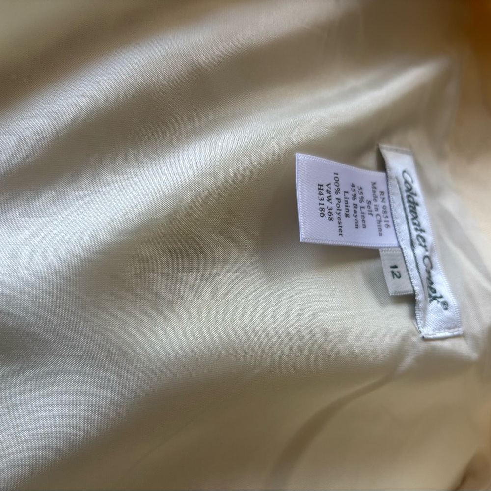 Cold water Creek Linen BlendLight Yellow Two-Piece - Picture 6 of 11